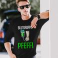 With Blutgruppe Pfeffi Peppermint Suff Saufen Peppermint Liqueur Langarmshirts Geschenke für Ihn