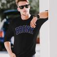 Bronx Arched Dark Blue Text Maglietta a maniche lunghe Regalos para él