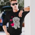 Cane Con Cuore Dolce Maltese Maglietta a maniche lunghe Regalos para él