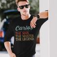 Carlos Name I Proudintage Personalizado I Carlos Nombre Camiseta de manga larga Regalos para él
