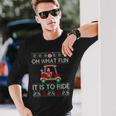 Christmas Oh What Fun It Is To Ride Golf Lover Ugly Sweater Long Sleeve T-Shirt Gifts for Him