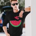 Cœur De Pastèque Amusant Pour Les Amateurs De Pastèques T-shirt à manches longues Cadeaux pour lui