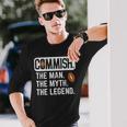 Commish Man Myth Legend Fantasy Football Commissioner Men Long Sleeve T-Shirt Gifts for Him