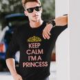 Con Scritta Little Princess Scritta Keep Calm I'm A Princess Maglietta a maniche lunghe Regalos para él