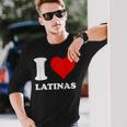Corazón Rojo I Love Latinas Camiseta de manga larga Regalos para él