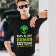 Costume Divertente Scienza Sci Fi Ufo Straniero Alieno Maglietta a maniche lunghe Regalos para él