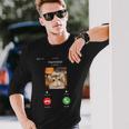 Criceto Sta Chiamando Divertente Amante Degli Animali Criceto Proprietario Telefono Maglietta a maniche lunghe Regalos para él