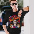 De Los Muertos La Catrina Sugar Skull Langarmshirts Geschenke für Ihn