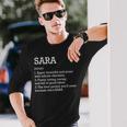 Definición De Sara Nombre Personalizado Sara Divertido Cumpleaños Cuello Camiseta de manga larga Regalos para él