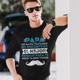 Día Del Padre El Mejor Papa Del Mundo Abuelo Hijo Hija Camiseta de manga larga Regalos para él