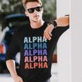 Divertido Regalo Nombre Alfa Personalizado Primer Nombre Camiseta de manga larga Regalos para él