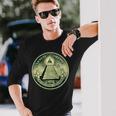 A Dollar Note Allseeing Eye Pyramid Illuminati Langarmshirts Geschenke für Ihn