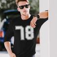 Donna Lucky Number 78 Maglia Per Il Compleanno Dei Fan Del Giocatore Sportivo Bianco Con Collo A Maglietta a maniche lunghe Regalos para él