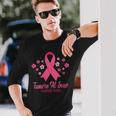 Donna Ottobre Rosa Prevenzione Del Tumore Al Seno Nastro Rosa Con Collo A Maglietta a maniche lunghe Regalos para él
