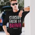 Donna Stasera Faccio La Brava Regalo Per Una Donna Con Collo A Maglietta a maniche lunghe Regalos para él