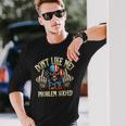 Dont Like Me F Ck Off Problem-Solved Skull Triste Mietitore Maglietta a maniche lunghe Regalos para él