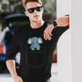 Elephant In The Pocket Cute Pocket Elephant Long Sleeve T-Shirt Gifts for Him