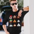 Emoticon Di Cacca Divertente Natale Poop Emoticon Maglietta a maniche lunghe Regalos para él