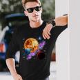 Espacio Motivo Galaxia Planeta Sol Universo Sistema Solar Camiseta de manga larga Regalos para él