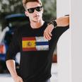 España Finlandia Banderas Finlandés Español Finlandés Camiseta de manga larga Regalos para él