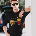 Burger And Pommes Friends Cheeseburger Hamburger Langarmshirts Geschenke für Ihn