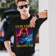 Oddly Specific Dank Meme Flaming Skeleton Long Sleeve T-Shirt Gifts for Him