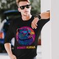 Retro Synthwave Bober Bóbr Kurwa Internet Meme Flannelette Langarmshirts Geschenke für Ihn