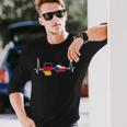 German Czech Flag Heart Lineintage Langarmshirts Geschenke für Ihn