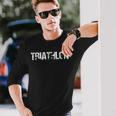 For Triathletes Sportsmen Retro Triathlon Cool Langarmshirts Geschenke für Ihn