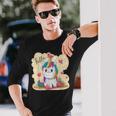 Graziose Camicie A Forma Di Unicorno Con Scritta I Love Unicorn Maglietta a maniche lunghe Regalos para él