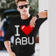 I Heart Abu I Love Abu Nombre Personalizado Camiseta de manga larga Regalos para él