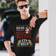 Ho Hol Mir Mal Ein Bier Christmas Santa Claus Langarmshirts Geschenke für Ihn