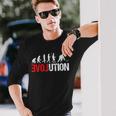 Hockey Su Ghiaccio Evoluzione Umana Hockeyist Giocatore Di Hockey Fan Maglietta a maniche lunghe Regalos para él