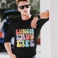 Hugs & High Fives Lunch Lady Vibes School Appreciation Long Sleeve T-Shirt Gifts for Him