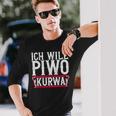 Ich Will Piwo Kurwa Original Pole Polska Poland Langarmshirts Geschenke für Ihn