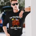 I'm Thankful Trump Won Thanksgiving Trump Autumn Turkey 2024 Long Sleeve T-Shirt Gifts for Him
