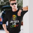Jamaica Me Crazy Jamaican Reggae Cat Flag Hat Maglietta a maniche lunghe Regalos para él