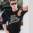 Keep Calm & Go Fishing Frase Divertente Per Il Pescatore Maglietta a maniche lunghe Regalos para él