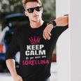 Keep Calm Sorellina Annuncio Gravidanza Sorella Maggiore Maglietta a maniche lunghe Regalos para él