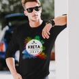 Kreta 2024 Colourful Travel Quote Langarmshirts Geschenke für Ihn