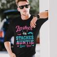 Lashes Or Staches Auntie Loves You Gender Reveal Family Part Long Sleeve T-Shirt Gifts for Him