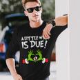 A Little Who Is Baby Due Announcement Christmas Pregnancy Long Sleeve T-Shirt Gifts for Him