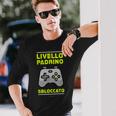 Livello Padrino Sbloccato Regalo Per Padrino Zio Battesimo Maglietta a maniche lunghe Regalos para él