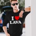 I Love Lava Divertente Hawaii Magmaolcano Flowolcanology Fan Maglietta a maniche lunghe Regalos para él