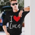 I Love Luca Nome Personalizzato Boy Man Bff Friend Heart Maglietta a maniche lunghe Regalos para él