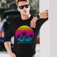 Miami Beach Florida Retrointage Atardeceracacionesiajes Camiseta de manga larga Regalos para él