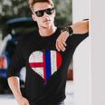 Mitad Inglés Mitad Francesa Las Banderas En Corazon Genial Camiseta de manga larga Regalos para él