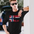 Norwegian Flag Noreg Norge Scandinavia Norway Langarmshirts Geschenke für Ihn