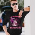 In October We Wear Pink Ghost Witch Breast Cancer Awareness Long Sleeve T-Shirt Gifts for Him