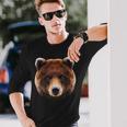 Orso Poligono Geometrico Animale Selvatico Grizzly Maglietta a maniche lunghe Regalos para él